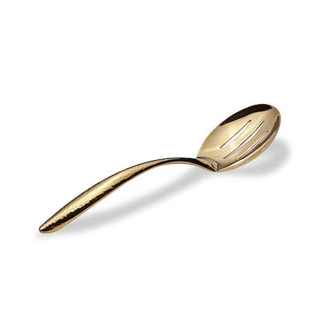 Bon Chef Ez Use Banquet Slotted Serving Spoon Hammer Finish 9-3/4" - Gold 9464HFG